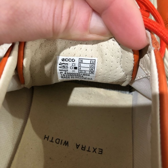 ECCO Soft 7 Orange Sneakers Size 5 - Picture 6 of 7